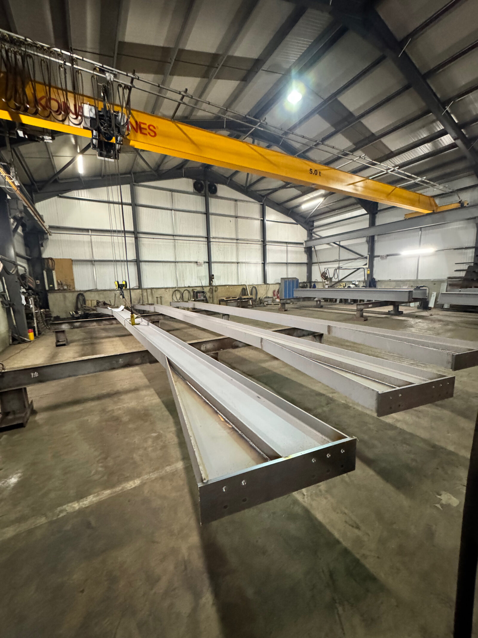 Structural steel being fabricated inside the RPD workshop